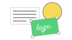 Beenden Sie Ihr Devis indem Sie freien Text, Logo, Bilder, Formen, Pfeile, usw. einfügen.